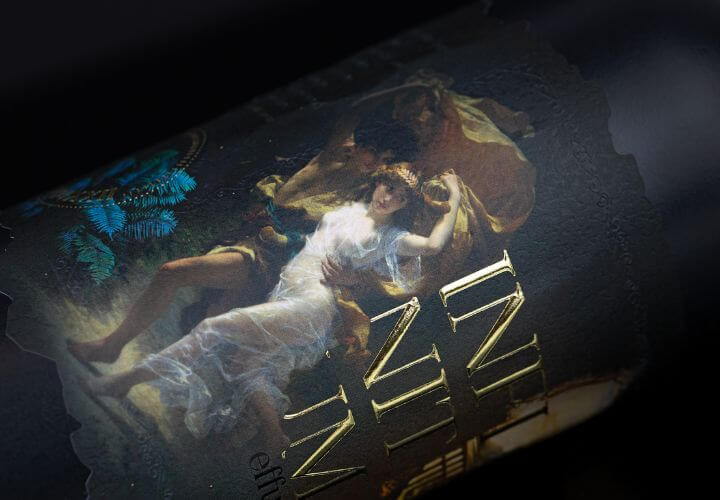 Étiquettes-de-vin-avec-dorure-galbée-Infinitum