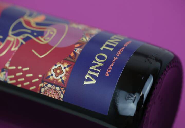 Étiquettes-de-vin-avec-dorure-galbée-Vino-Tinto