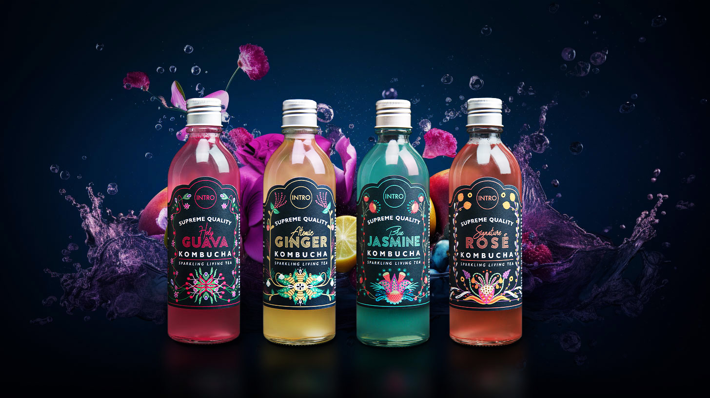 Superfood & impression d'étiquettes La tendance du kombucha etikett.de