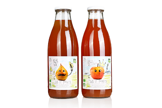 étiquettes jus de fruit